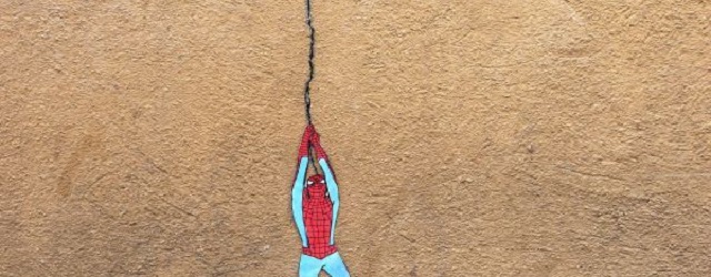 Woensdag 13 januari Plaatje: Spiderman slingert aan barst